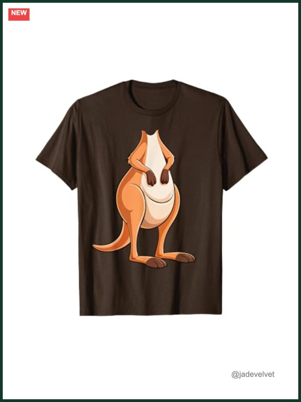 Kangaroo Costume T-Shirt Novelty Party Tee Lightweight Cotton Blend
